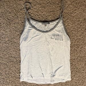 Charlotte Russe White and Gray Camisole